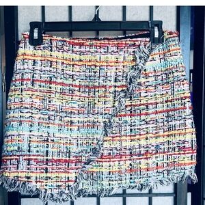 Forever 21 Multicolor Color Tweed Artsy Mini Skirt Size Medium
